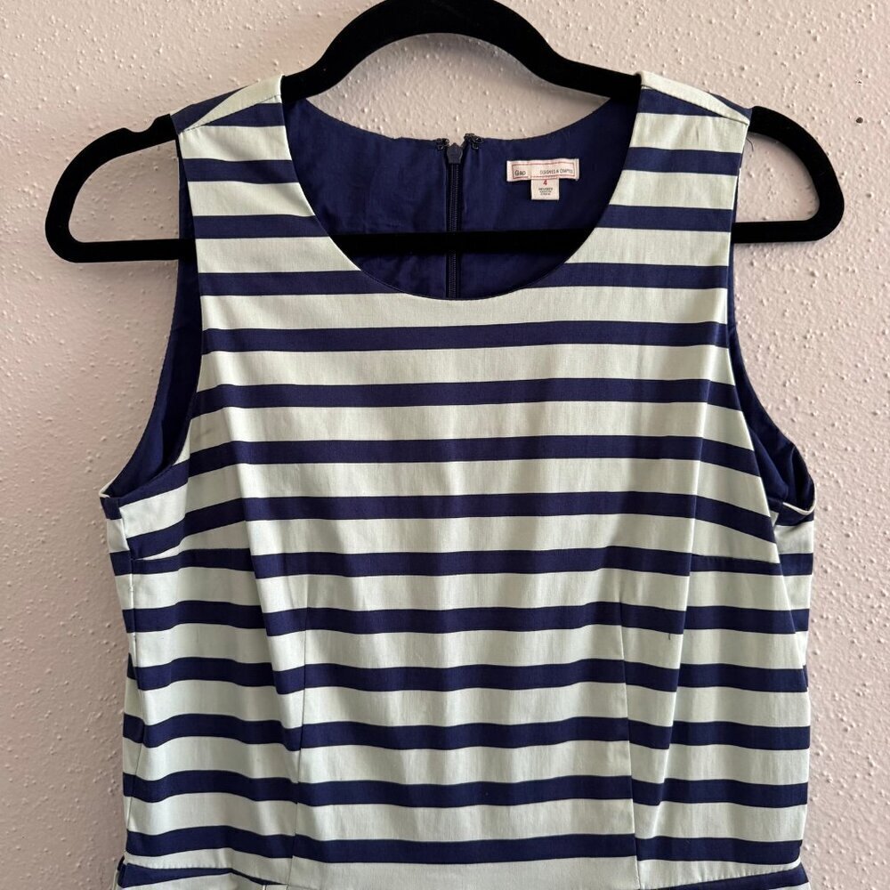 GAP Stripe Sateen Fit & Flare Dress - Picture 3 of 6
